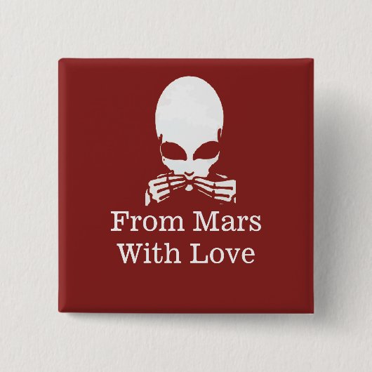 エイリアン、話悪事なし、編集文字 缶バッジ (正面)