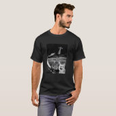 エイリアン+誘拐+セルフィー - 楽しい猫とUFO Tシャツ (正面フル)