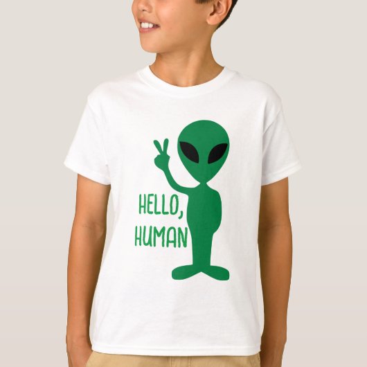 エイリアン- Hello Human Tシャツ (正面)