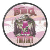 エイリアンBBQ牛の誘拐ジョーク アイスホッケーパック (正面)