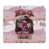 エイリアンBBQ牛の誘拐ジョーク カッティングボード (正面)