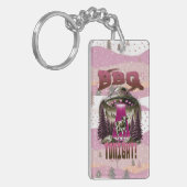 エイリアンBBQ牛の誘拐ジョーク キーホルダー (正面左)