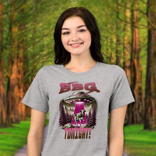 エイリアンBBQ牛の誘拐ジョーク トライブレンドTシャツ