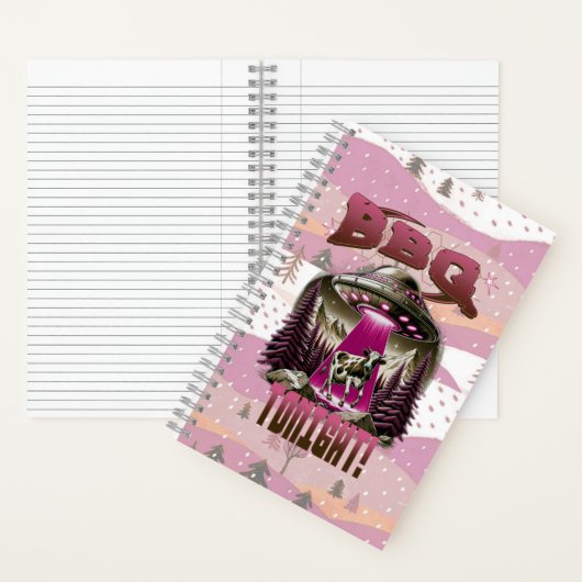 エイリアンBBQ牛の誘拐ジョーク ノートブック (内側)