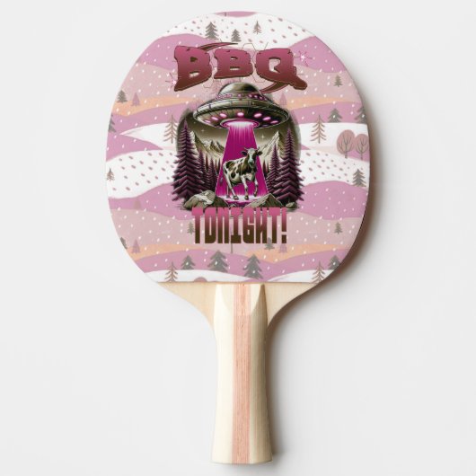 エイリアンBBQ牛の誘拐ジョーク 卓球ラケット (正面)