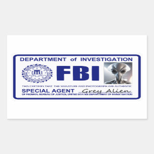 エイリアンFBI資格情報 長方形シール