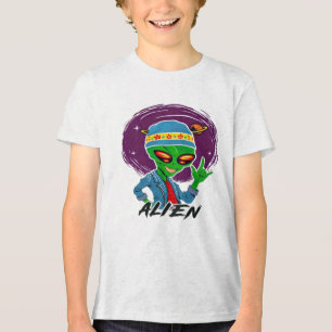エイリアンTシャツ - この世のものではないスタイル 👽🌌 トライブレンドTシャツ