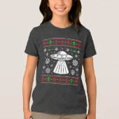 エイリアンUFOおもしろクリスマスセーター トライブレンドＴシャツ (正面)