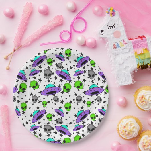 エイリアンufoと星型 ペーパープレート (パーティー)