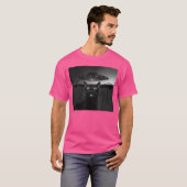 エイリアンUFOと猫の寝顔 男性 女性 向け 楽しいギフトB Tシャツ (正面フル)