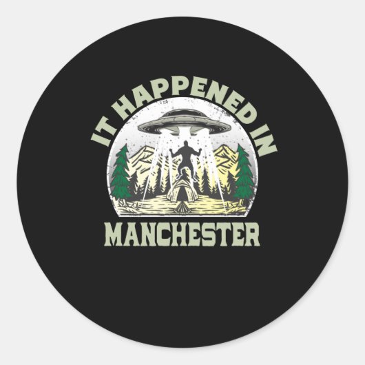 エイリアンUFOインマンチェスターシティ ラウンドシール (正面)