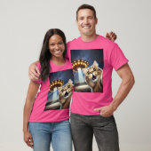 エイリアンUfoキャットギフト付きおもしろいキャットセルフィ男性へー Tシャツ (ユニセックス)