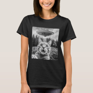 エイリアンUfoキャット女おもしろい性猫男性へ撮り Tシャツ