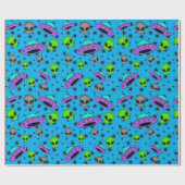 エイリアンUFOギフトラッピング紙 ラッピングペーパー (フラット)