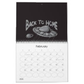 エイリアンufoサーフィンイラストレーション(ホームに戻る) カレンダー (2月 2026)