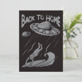 エイリアンufoサーフィンイラストレーション(ホームに戻る) サンキューカード (スタンド正面)