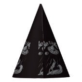 エイリアンufoサーフィンイラストレーション（ホームに戻る） パーティーハット (裏面)