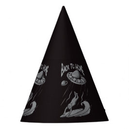 エイリアンufoサーフィンイラストレーション（ホームに戻る） パーティーハット