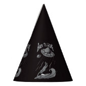 エイリアンufoサーフィンイラストレーション（ホームに戻る） パーティーハット (左)