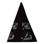 エイリアンufoサーフィンイラストレーション（ホームに戻る） パーティーハット (右)