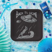 エイリアンufoサーフィンイラストレーション（ホームに戻る） ペーパープレート (パーティー)