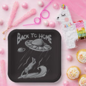 エイリアンufoサーフィンイラストレーション（ホームに戻る） ペーパープレート (パーティー)