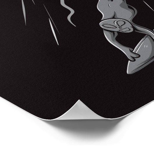 エイリアンufoサーフィンイラストレーション(ホームに戻る) ポスター (角)