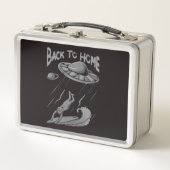 エイリアンufoサーフィンイラストレーション（ホームに戻る） メタルランチボックス (正面)