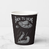 エイリアンufoサーフィンイラストレーション（ホームに戻る） 紙コップ (正面)