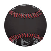 エイリアンufoサーフィンイラストレーション（ホームに戻る） 野球ボール (裏面)