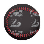 エイリアンufoサーフィンイラストレーション（ホームに戻る） 野球ボール (正面左)