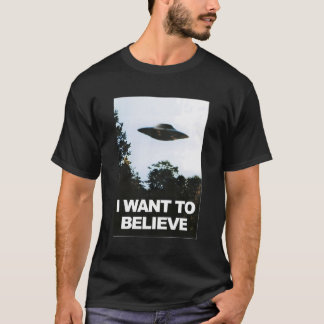 エイリアンUfoハンターしたい信じ Tシャツ