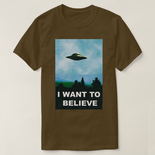 エイリアンUfoハンター私はUfo信じ1にしたい Tシャツ (デザイン正面)