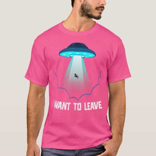 エイリアンUFO地球外生命体から離れたい Tシャツ (正面)