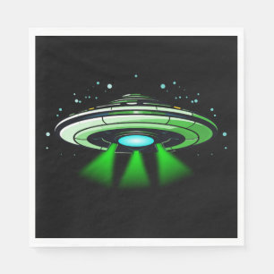 エイリアンUFO拉致宇宙船バースデーパーティー スタンダードランチョンナプキン