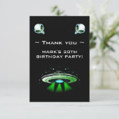 エイリアンUFO拉致宇宙誕生日パーティー サンキューカード (スタンド正面)