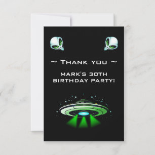 エイリアンUFO拉致宇宙誕生日パーティー サンキューカード