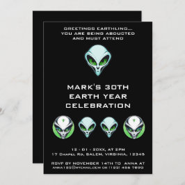 エイリアンUFO拉致宇宙誕生日パーティー 招待状