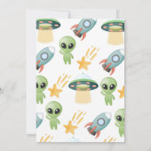 エイリアンUFO水彩誕生日招待状 子供へ 招待状 (裏面)