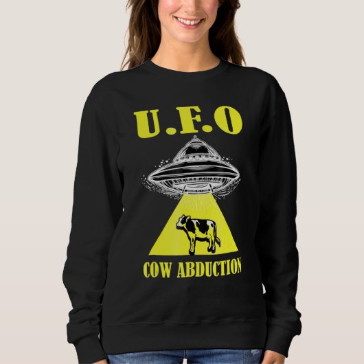 エイリアンUFO牛誘拐エイリアン宇宙 スウェットシャツ (正面)