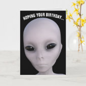 エイリアンUFO誕生日カード カード (黄色い花)