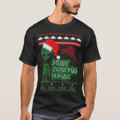 エイリアンUFO醜いクリスマスセーター編み Tシャツ (正面)