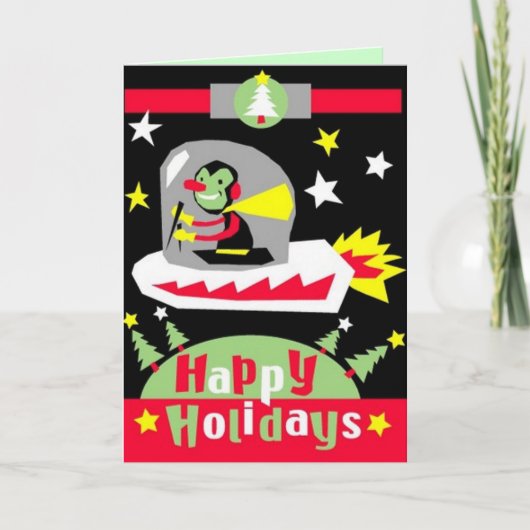 「エイリアンUFO」クリスマスカード シーズンカード (正面)
