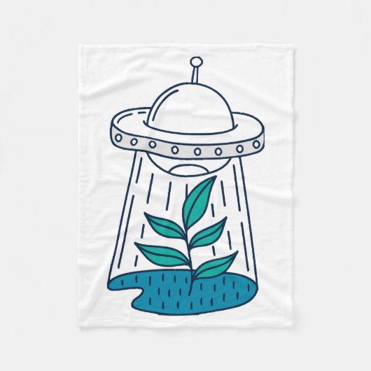 エイリアンUFO フリースブランケット (正面)