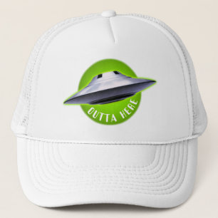 エイリアンUFO:「Outta Here」 おもしろい キャップ
