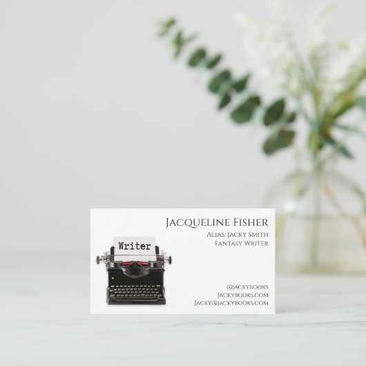 エイリカスタムアスおもしろいタイプライターテンプレート 名刺 (スタンド正面)