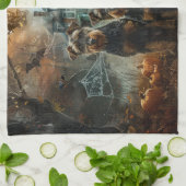 エイレデールハロウィーンナイトドギーディライト キッチンタオル (折り畳み)