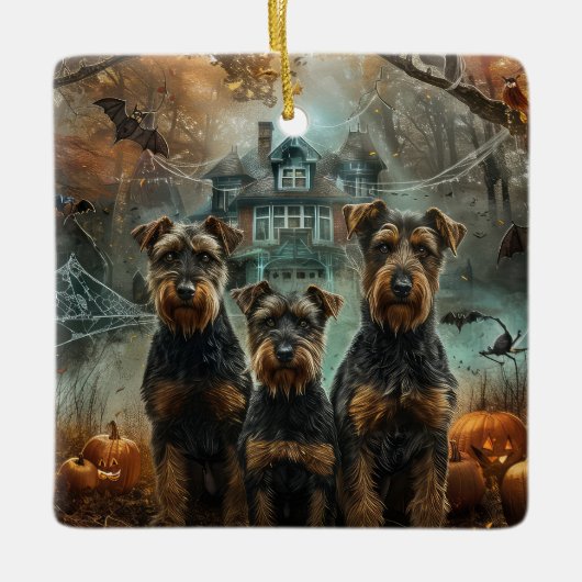 エイレデールハロウィーンナイトドギーディライト セラミックオーナメント (正面)