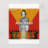 エイン・ランド&中絶引用文ギフト&ティーズ ポストカード (正面)