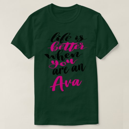 エイヴァ1になると人生はもっと楽しくなる Tシャツ (デザイン正面)
